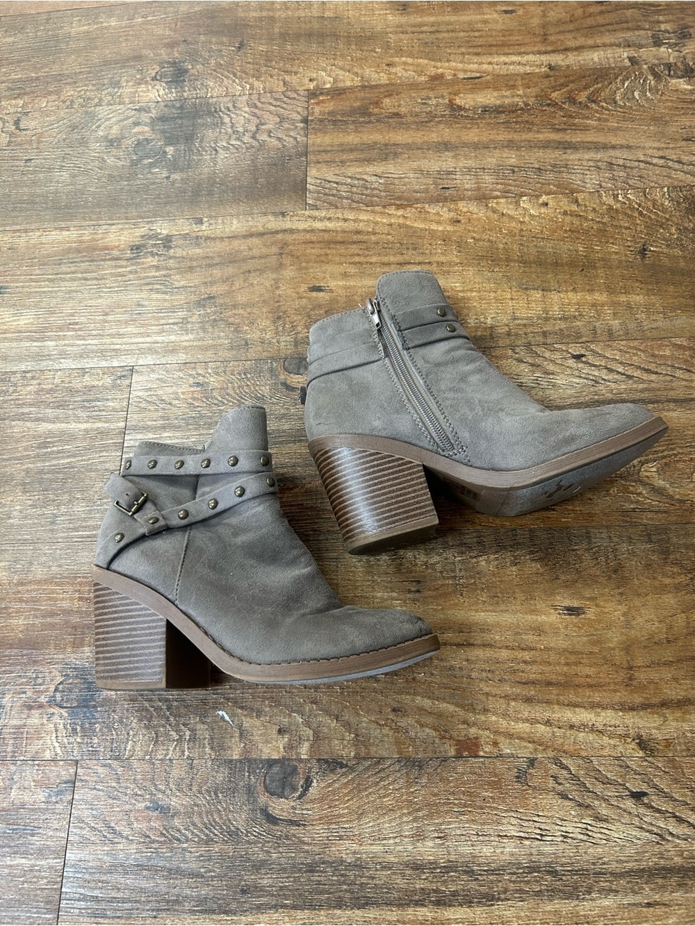 Soda Taupe Suede Studded Ankle Boots